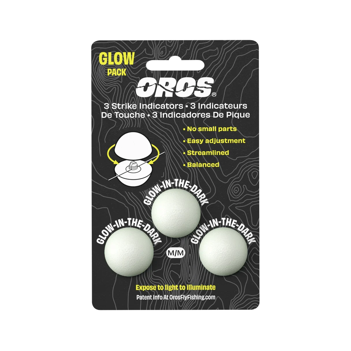 Oros Strike Indicator 3-pack Glow In the Dark Medium Strike Indicators