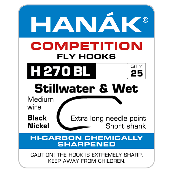 Hanak 270BL Stillwater & Wet Hooks - 25 pack #08 Hooks