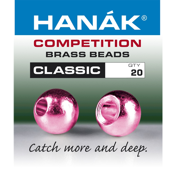 Hanak Brass Metallic+ Beads - 20 pack Pink / 2.0mm Beads, Eyes, Coneheads