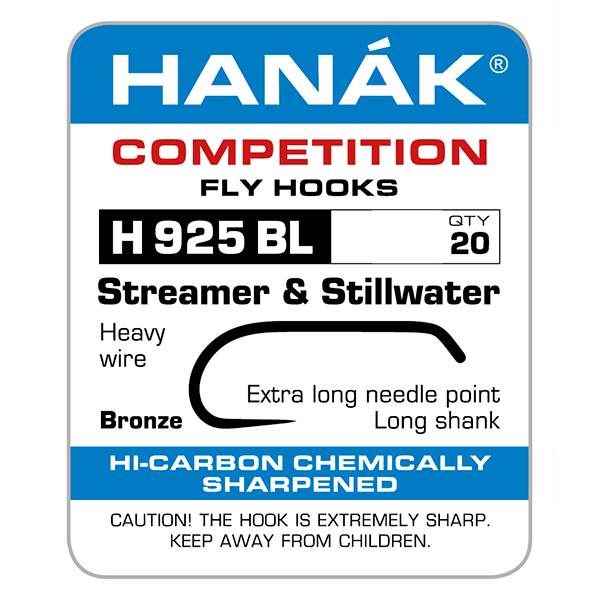 Hanak H 925BL Streamer & Stillwater Hook #02 - 20 pack Hooks