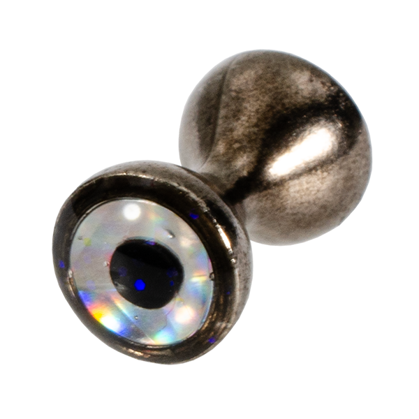 MFC Tungsten Sparkle Dumbbell Eyes Black Nickel/Sparkle Silver / Medium Beads, Eyes, Coneheads