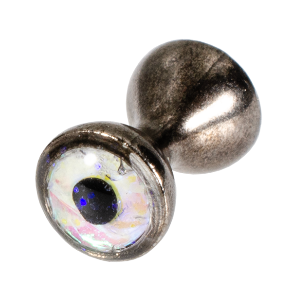 MFC Tungsten Sparkle Dumbbell Eyes Black Nickel/Sparkle White / Large Beads, Eyes, Coneheads