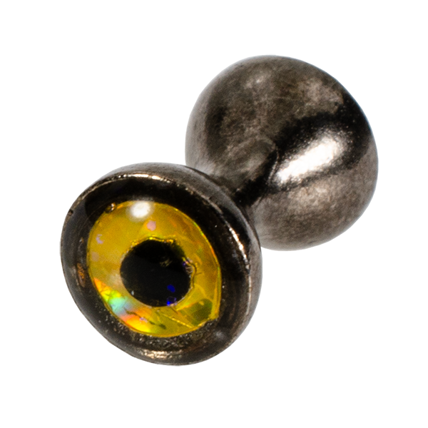 MFC Tungsten Sparkle Dumbbell Eyes Black Nickel/Sparkle Yellow / Large Beads, Eyes, Coneheads