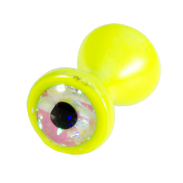 MFC Tungsten Sparkle Dumbbell Eyes Chatreuse/Sparkle White / Large Beads, Eyes, Coneheads