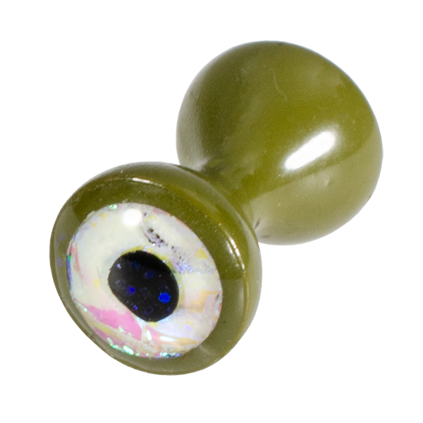 MFC Tungsten Sparkle Dumbbell Eyes Olive/Sparkle White / Large Beads, Eyes, Coneheads