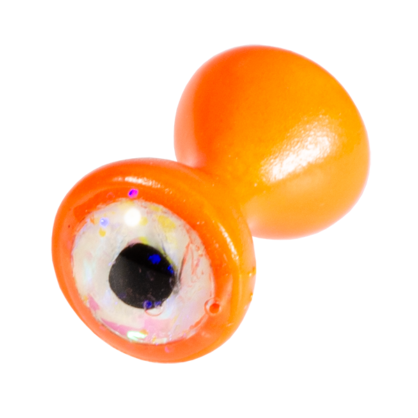 MFC Tungsten Sparkle Dumbbell Eyes Orange/Sparkle White / Large Beads, Eyes, Coneheads
