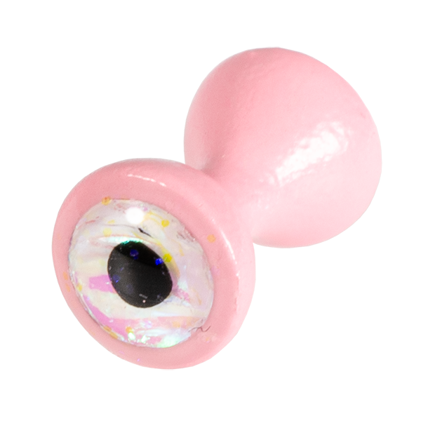 MFC Tungsten Sparkle Dumbbell Eyes Saltwater Pink/Sparkle White / Large Beads, Eyes, Coneheads