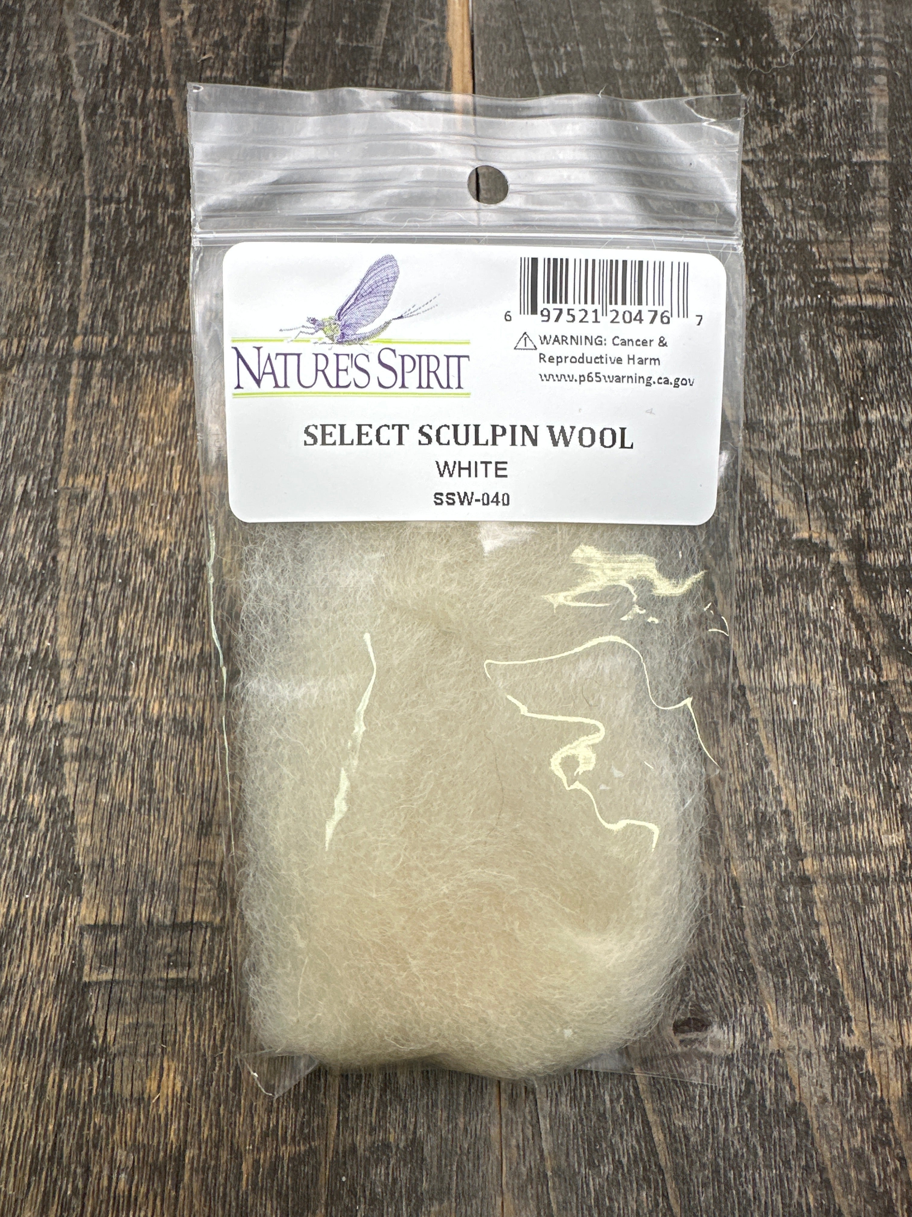 Nature's Spirit Select Sculpin Wool White Hair, Fur