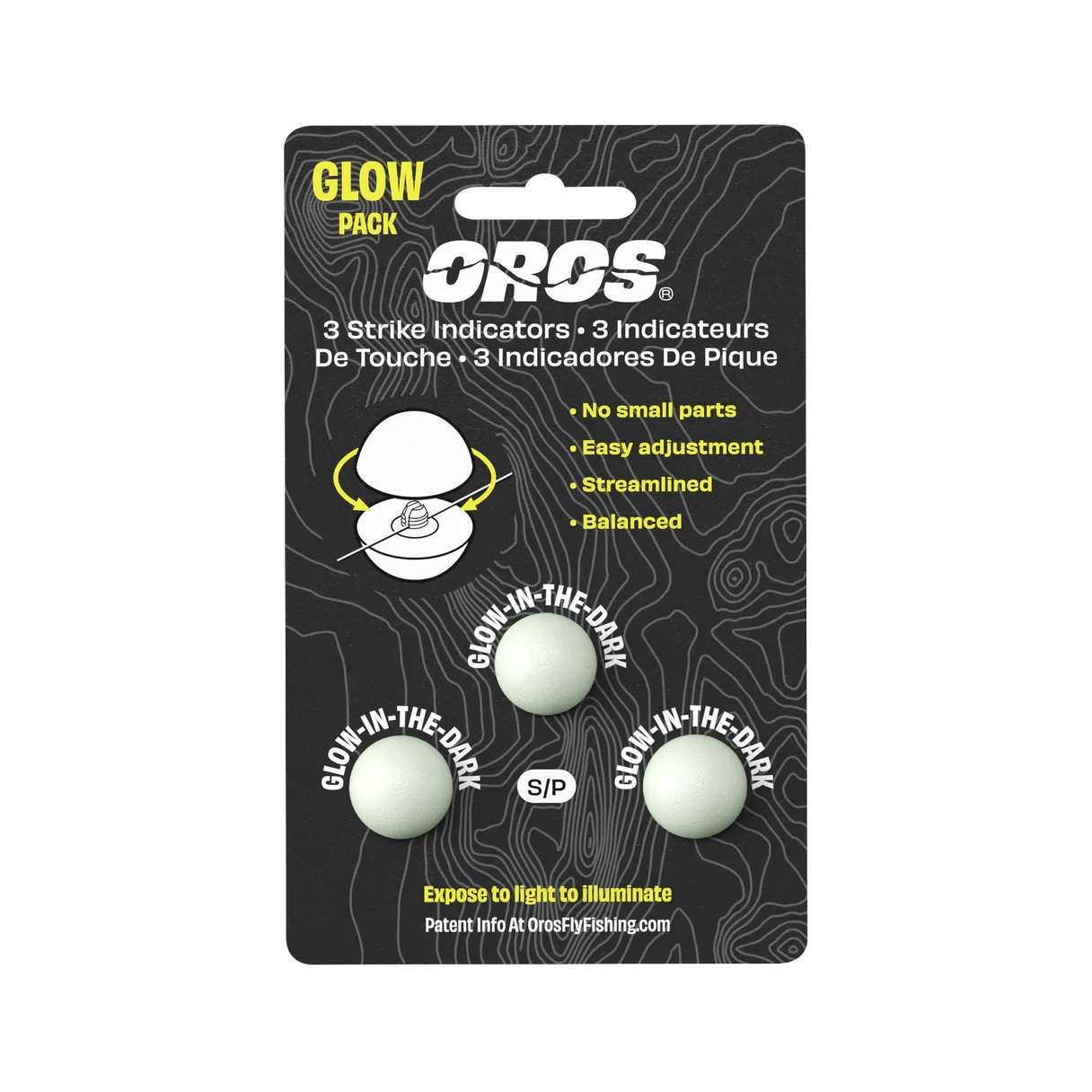 Oros Strike Indicator 3-pack Glow In the Dark-Small Strike Indicators