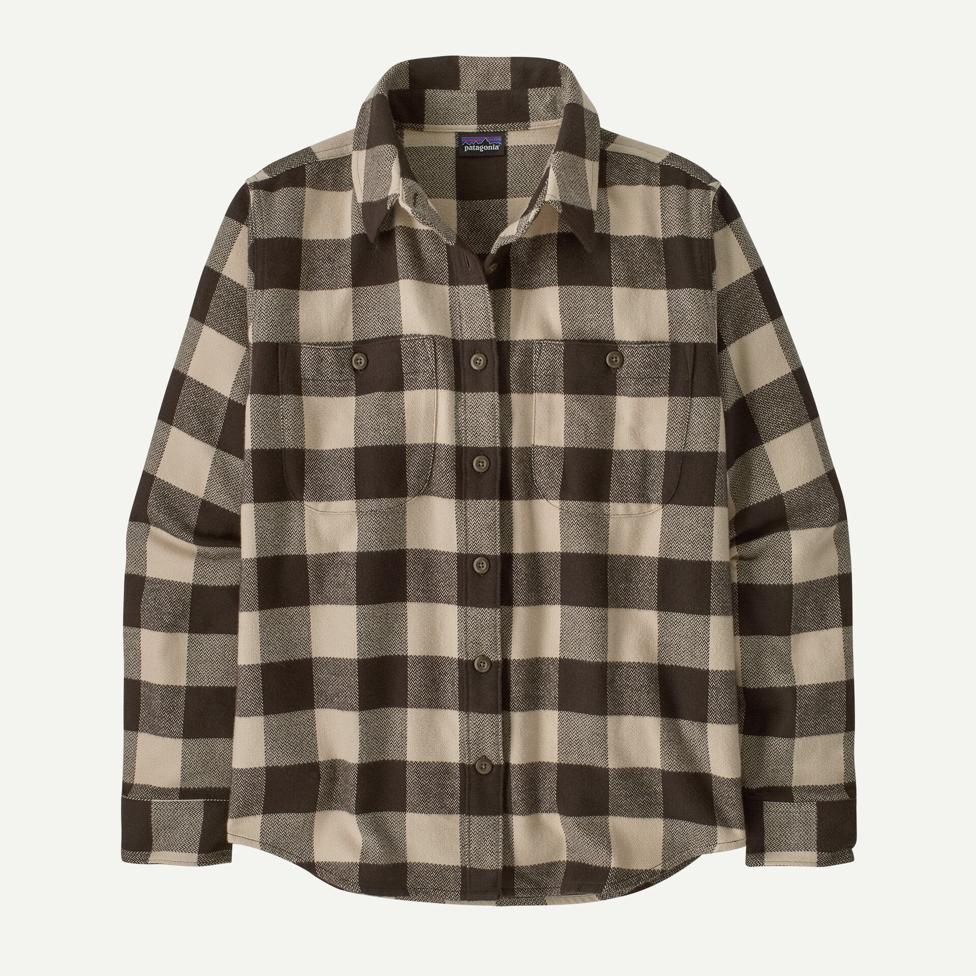 Patagonia W's Fjord Flannel Shirt Buffalo Check: Otter Brown / S
