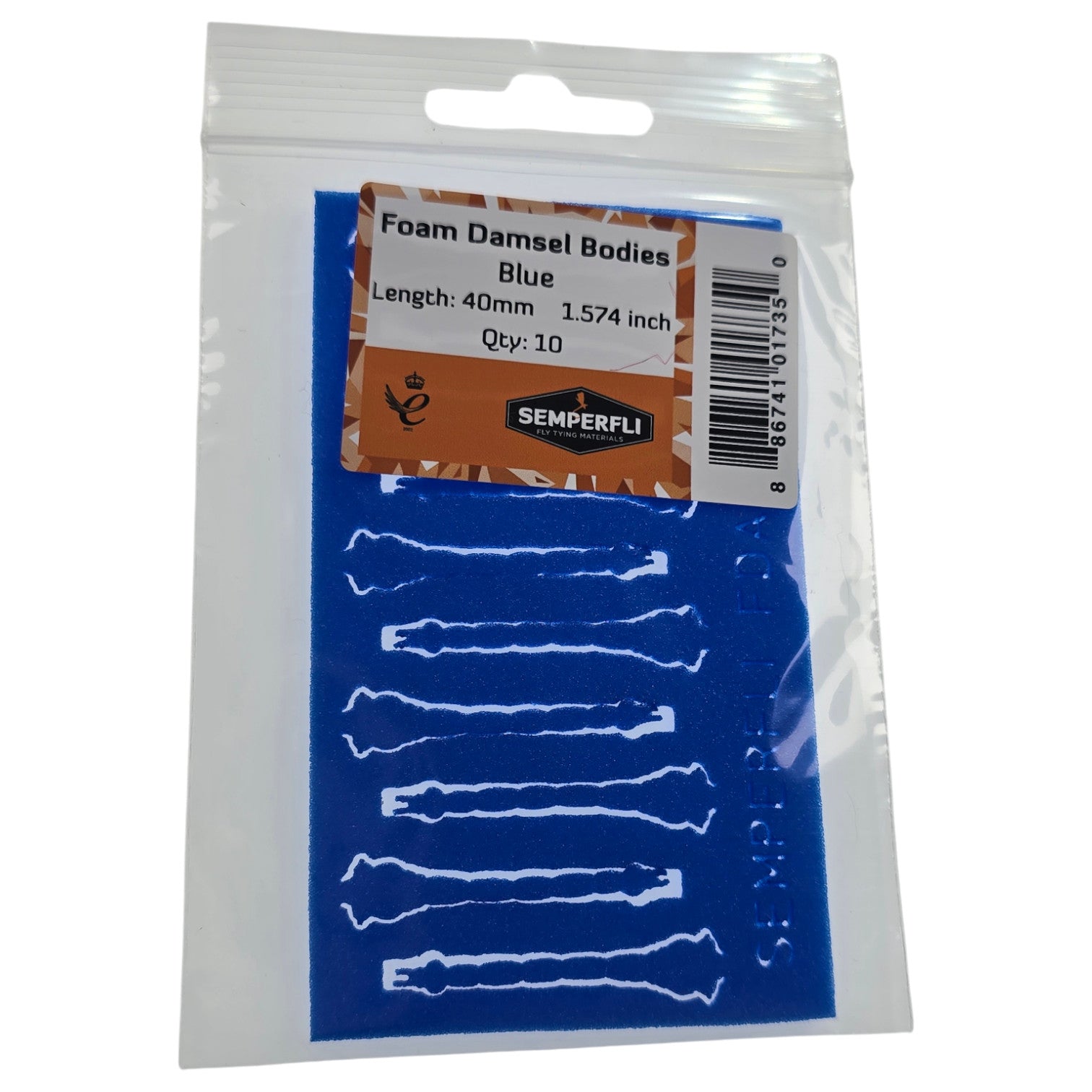 Semperfli Foam Damsel Bodies Blue / 40mm ~ 1.57 inches Chenilles, Body Materials