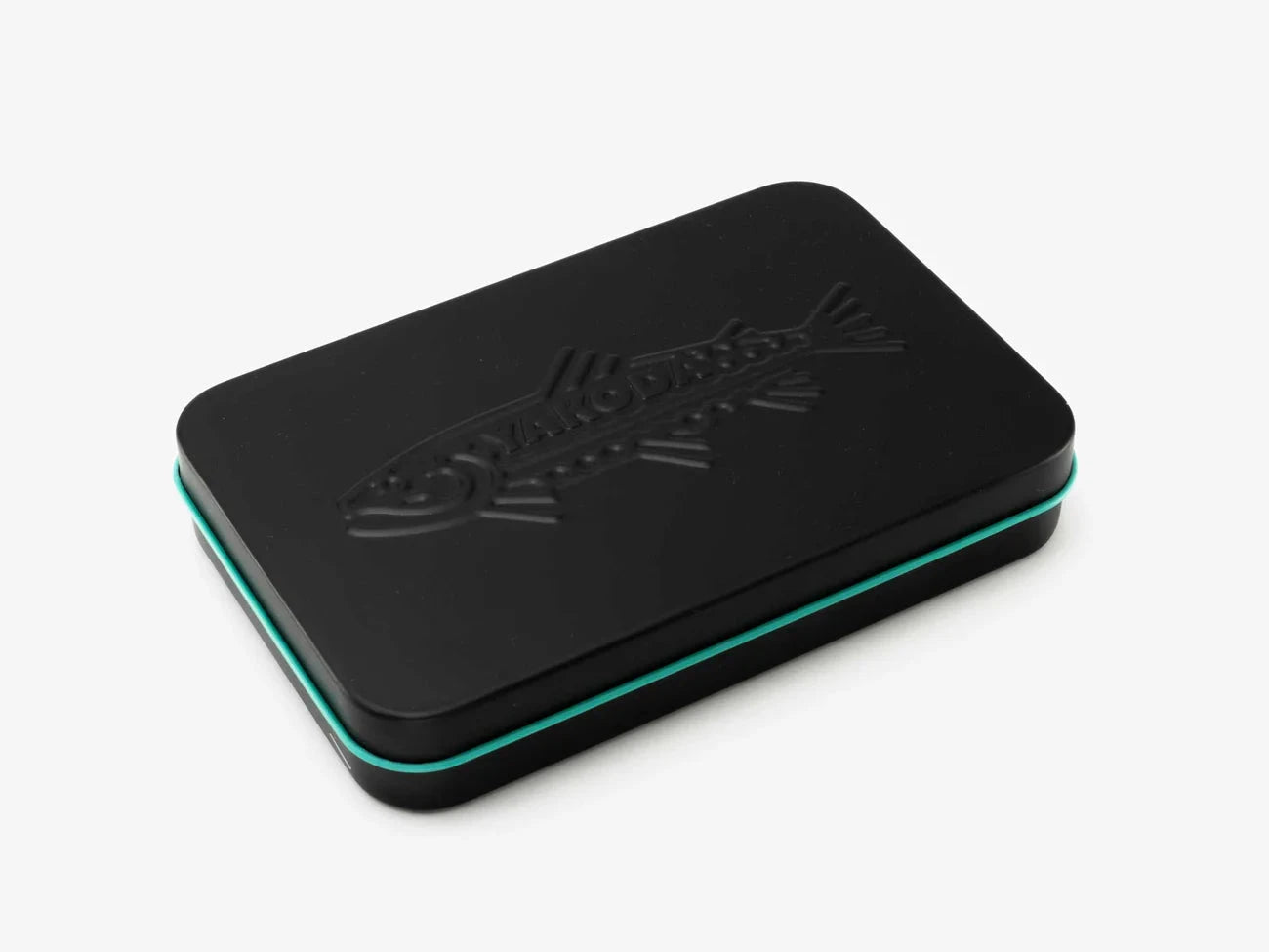 Yakoda Slim Tin Magnet Combo with Tweezer Charcoal/Teal Fly Box