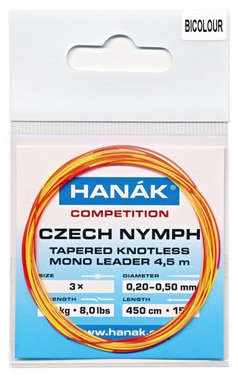 Hanak Czech Nymph Leader BiColor 15' Indicator EuroNymphing