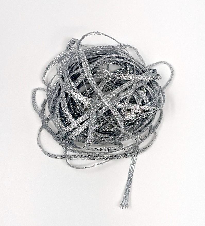 Hareline Flat Diamond Braid Silver Chenilles, Body Materials