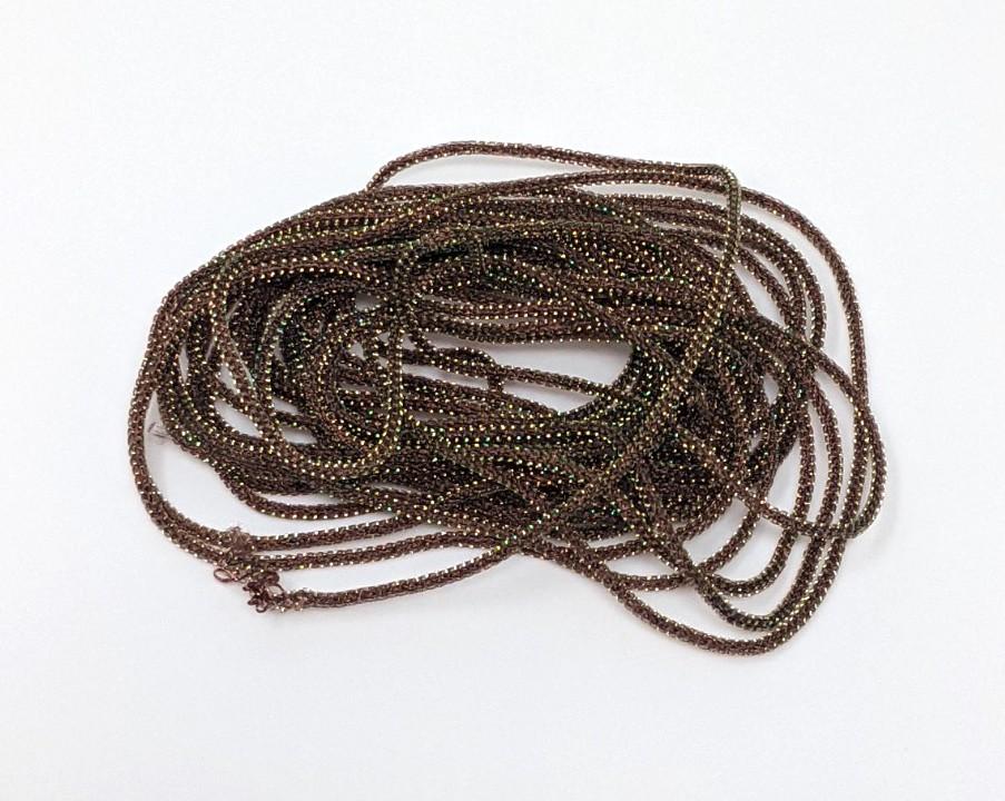Hareline Micro Pearl Core Braid Brown Chenilles, Body Materials