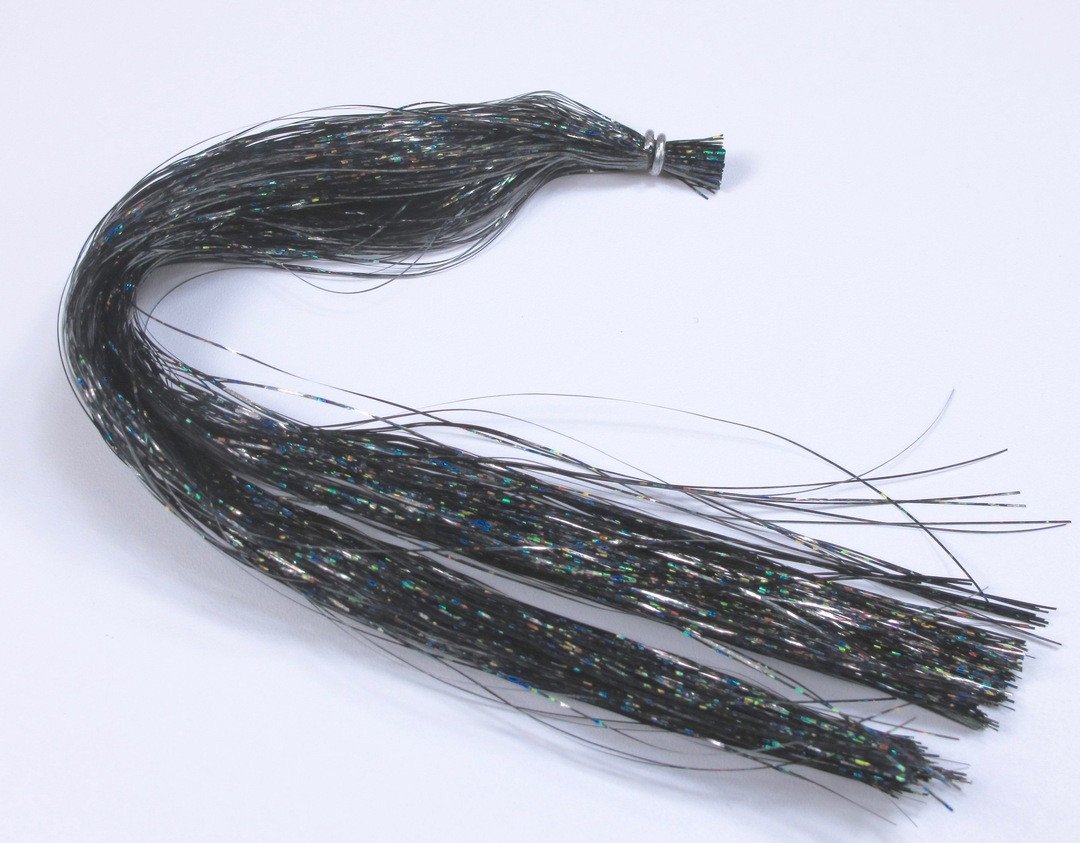 Holographic Flashabou Black Fly Tying Flash