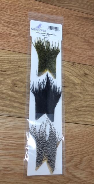 Nature's Spirit Genetic Dry Fly Hackle - 3 assorted cape tops Dry Fly Hackle