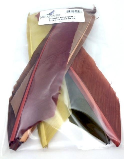 Nature's Spirit Turkey Biot Quill Pieces - 6 Piece Assortment Saddle Hackle, Hen Hackle, Asst. Feathers