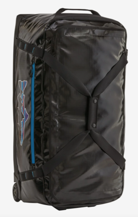 Patagonia Black Hole Wheeled Duffel 100L Black w/ Fitz Trout Luggage